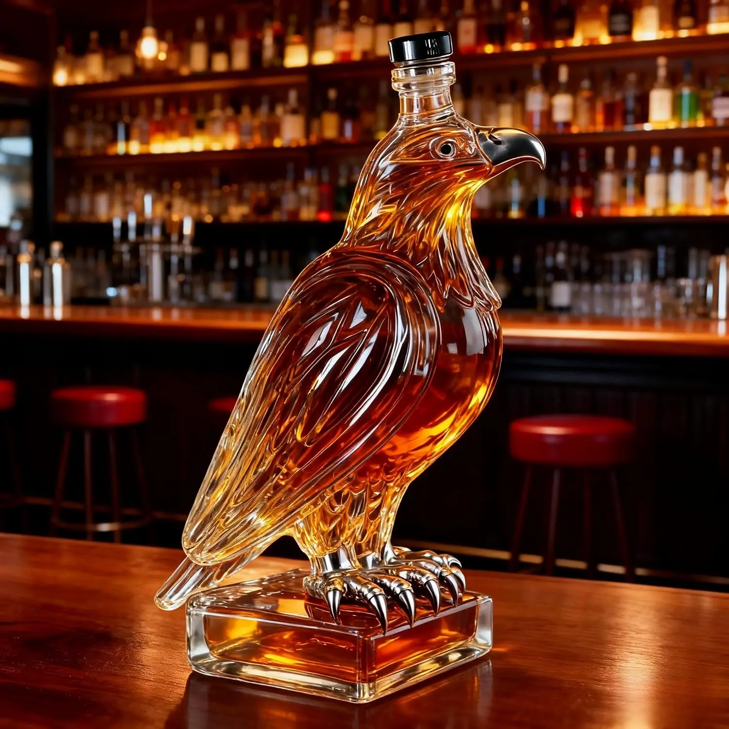 Whiskey Lover's Eagle Glass Bottle - Enhance Your Drinking Experience with Stylish Decanter - Ideal for Bar Collection