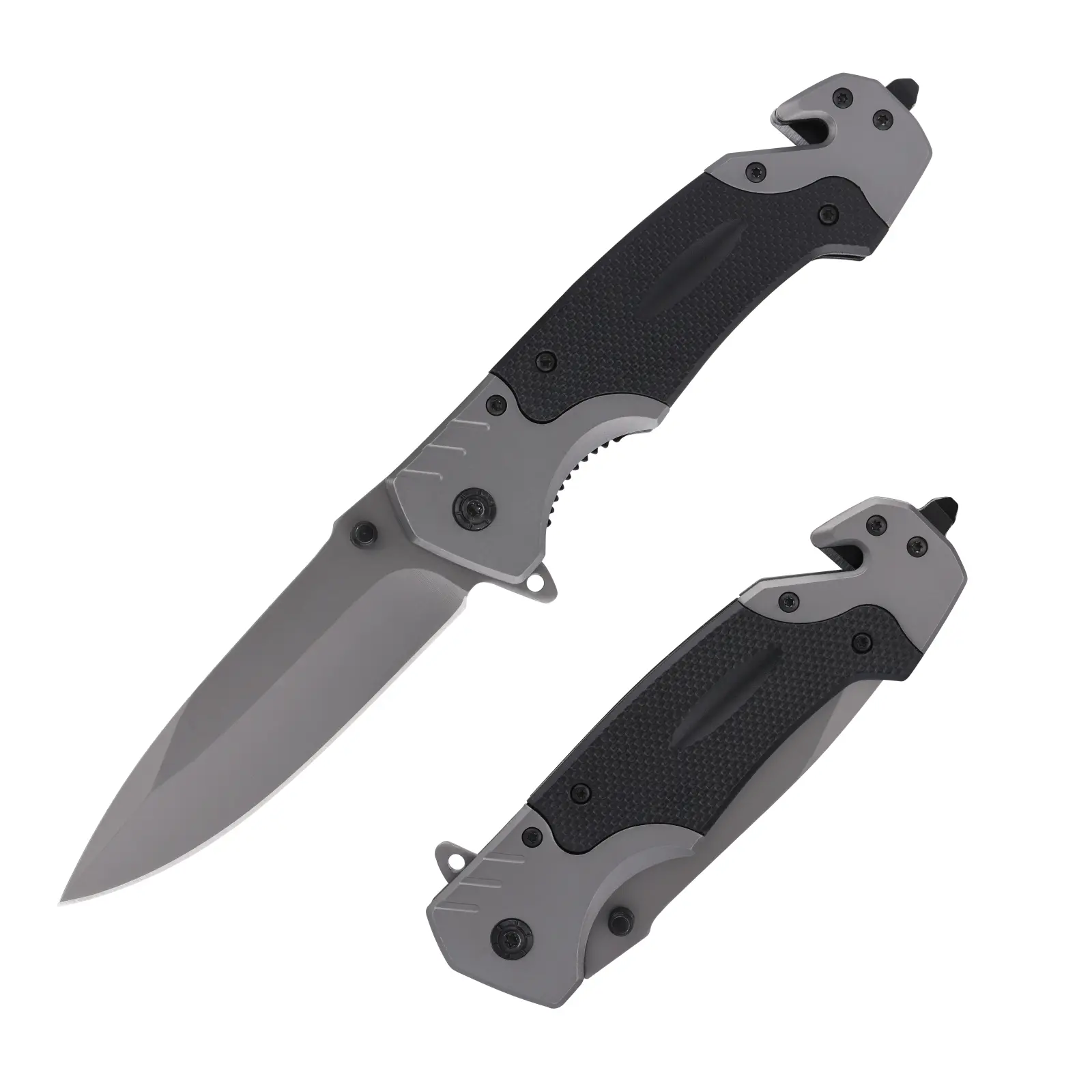 Tactical EDC Folding Pocket Knife for Adults - High Hardness High Carbon Steel Blade (58-60HRC), G10 Handle, Seat Belt Cutter, Glass Breaker, Cut the Rope Tool, Tactical Accessories for Outdoor Survival Daily Carry, Survival Tools, Stainless Steel Blade
