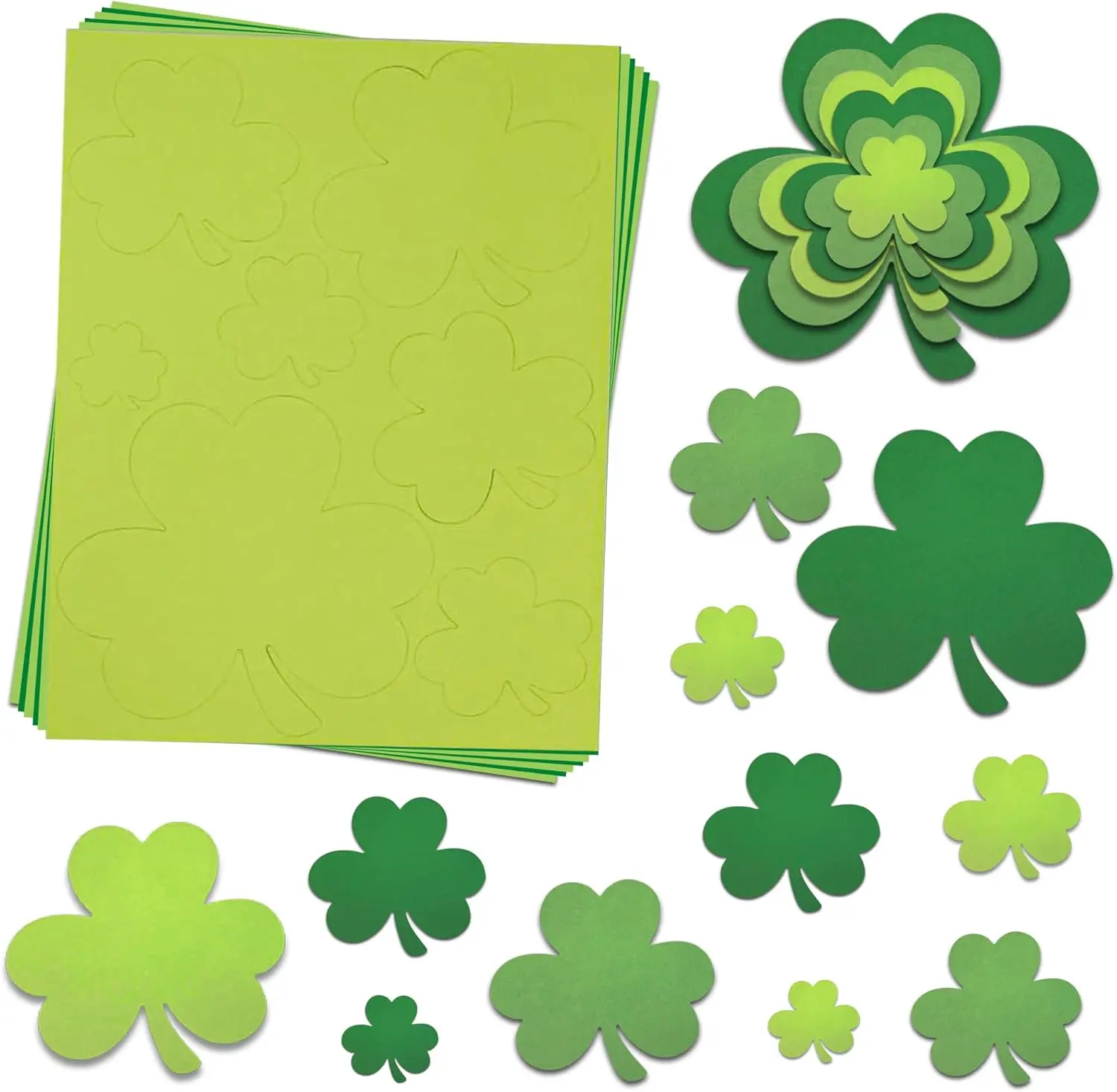 4E's Novelty 147 Pcs St. Patrick's Day Shamrock Cutouts Bulk