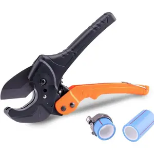 YEC-P42 PVC Pipe , Ratcheting Pipe  Tool for Plastic Tubing, Cuts up to 1-5/8" (42mm) OD, High-Grade Steel  with PTFE Coating, Reinforced Nylon Handle, Safety Lock