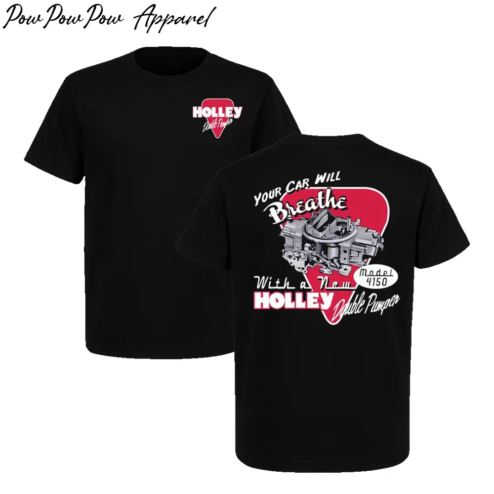 Holley Retro Double Pumper T-shirt, Vintage Car Graphic Tee, Classic Truck Crewneck Cotton Menswear, Streetwear Gift for Fans