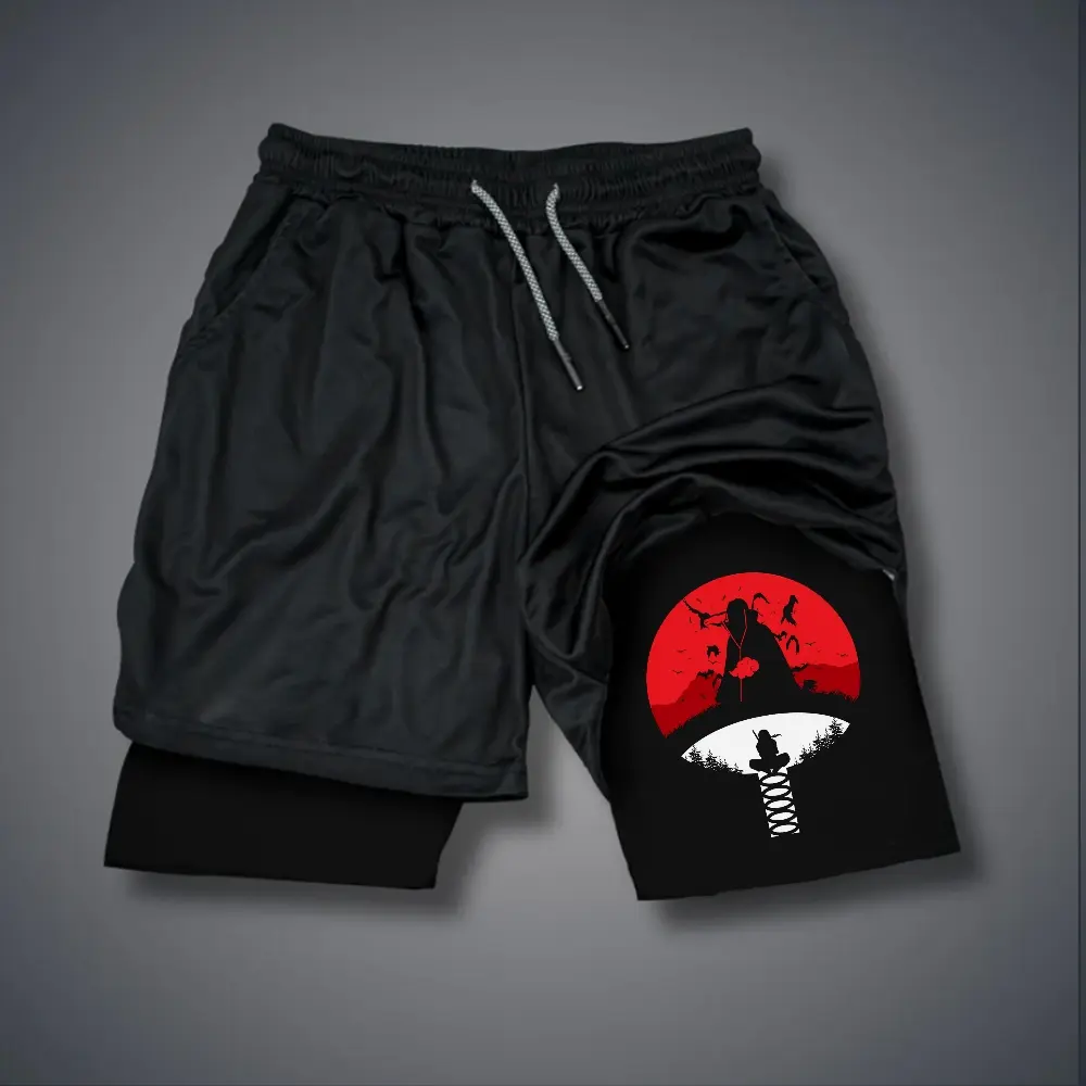 Naruto 80s 90s summer men shorts for men jorts outfit men graphic shorts Double-layer sports shorts Comfortable short shorts summer