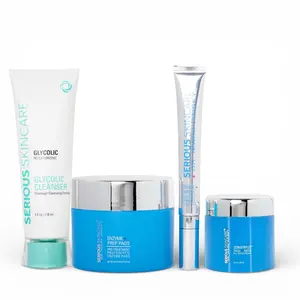 Dr. Mark Pinsky + Bundle - 12oz Glycolic Retexturizing Cleanser, 60ct Enzyme+ Prep Pads, 1oz Trace + Erase Needle Free Wrinkle Filler, 2oz Dermatriplex Face + Neck Cream
