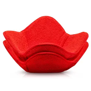 Microwave Bowl Cozy Huggers for Hot Food - 2Pcs Kitchen Microwave Bowl Holders for Small Soup Bowls Red Microwave Pot Holders Thick Microfiber Heat-Resistant Oven Safe Bakeware Set