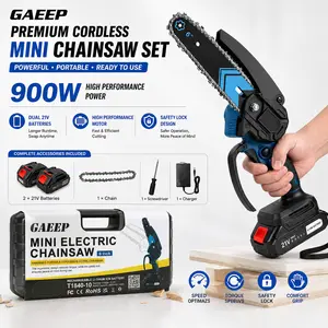 Ultra-Light 6" Mini Chainsaw Cordless: One-Handed Portable Electric Saw with 2 Batteries – Perfect for Garden Pruning, Wood Cutting & Yard Work