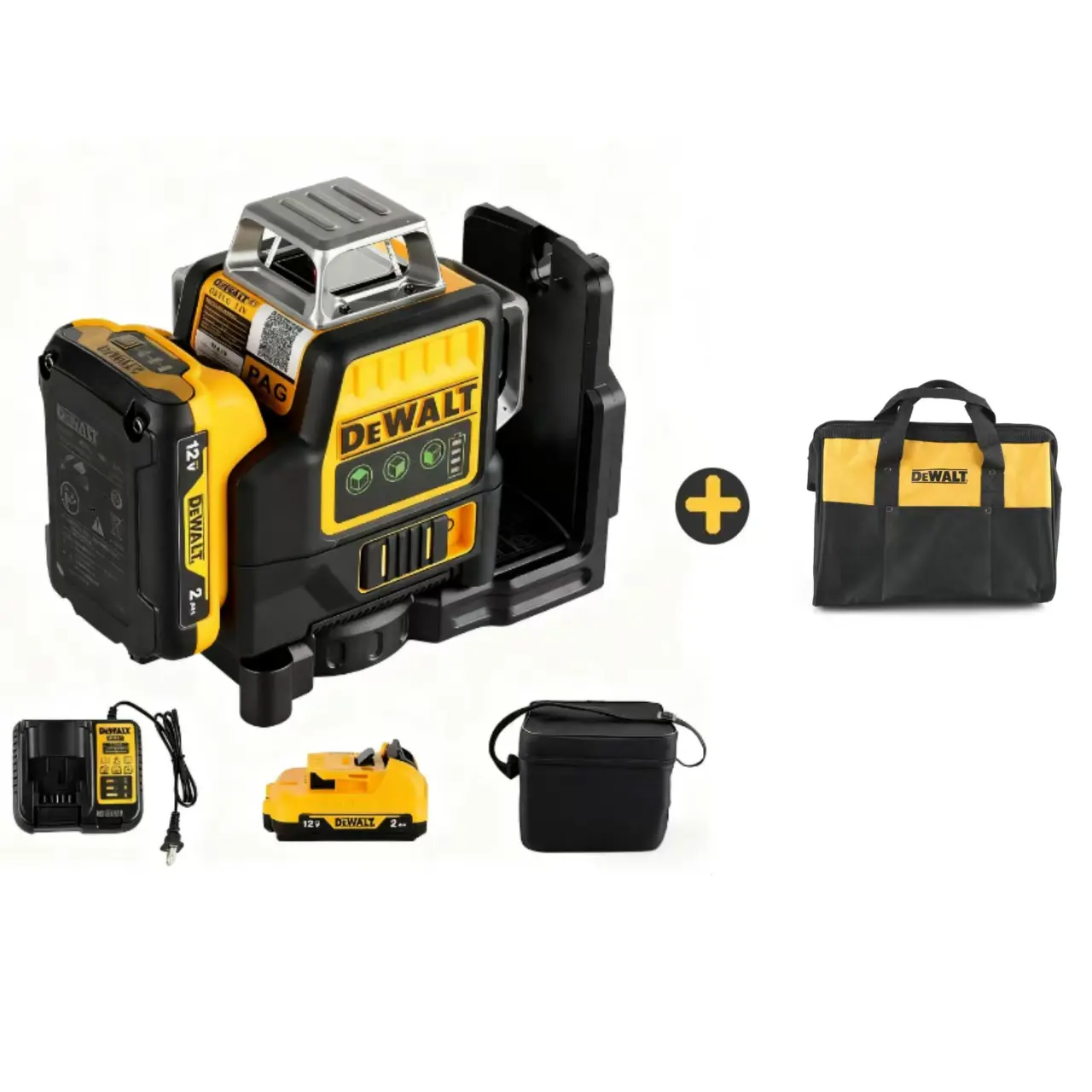 DEWALT 089 LG 12V Green Beam Laser Tool, 12-Line 360° Self-Leveling Electronic Device, Lithium-Ion Batteries, Accurate Horizontal Readings, Professional Construction/DIY Indoor/Outdoor Tool