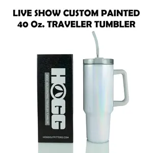 #4 - Mishy Lee LIVE SALE Custom Painted Stainless Steel Traveler Tumbler - 40 Oz