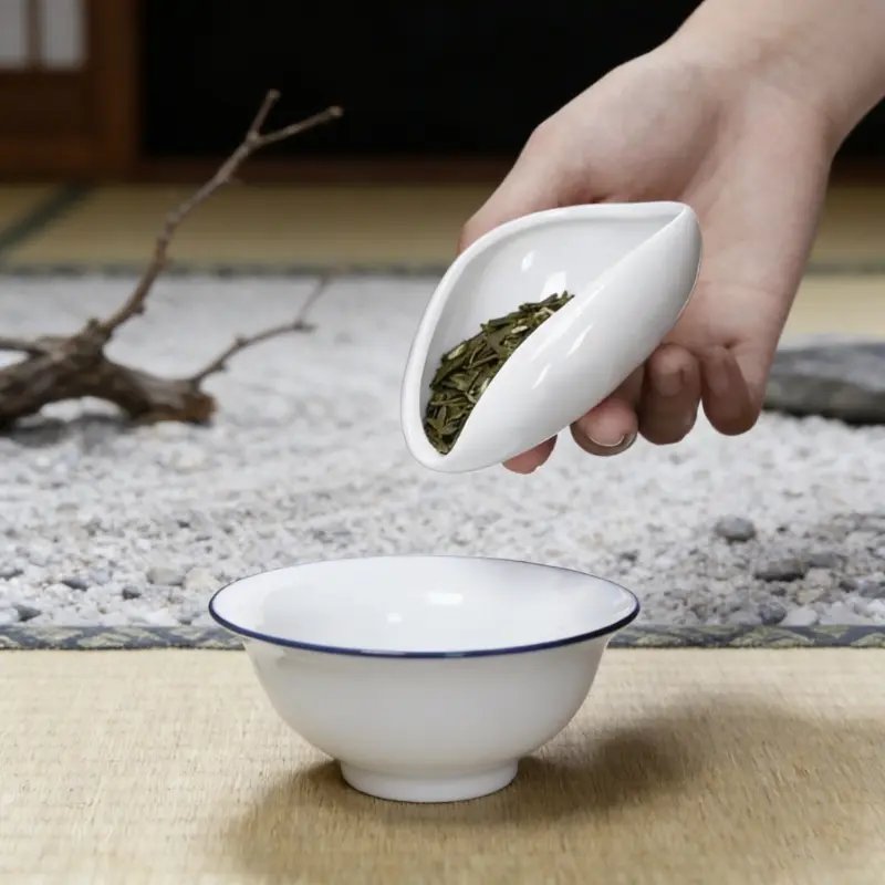 3pcs Classic White Porcelain Tea Separator | Coffee Bean Dose Tray for Home Cafe Kitchenware