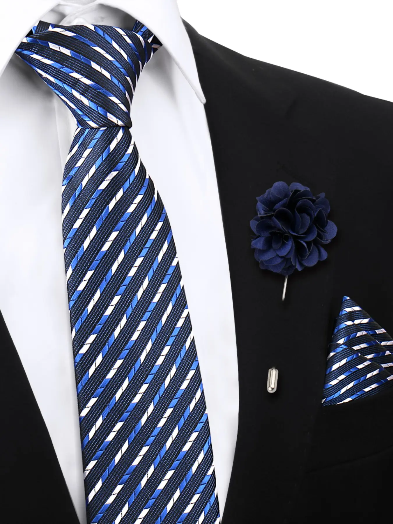 New Fashion Men's Tie Set, Casual Style Necktie & Bow Tie Combo, Striped Design for Daily Wear, Perfect for Parties & Gatherings, Striped Print Tie, Casual Elegant Tie, Casual Comfy Tie