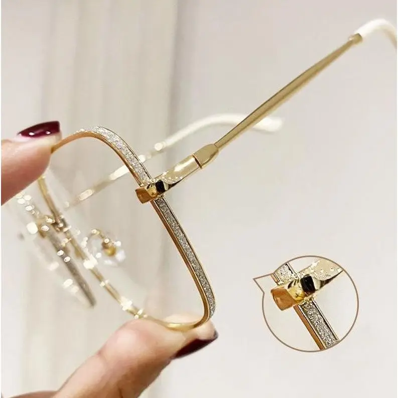 Unisex Black and Gold Frame Blue Light Blocking Non-Prescription Glasses - Oversized Face-Slimming Casual Stylish Eyeglass, Trendy Frames Fashion Eyewear for Women,sohochic