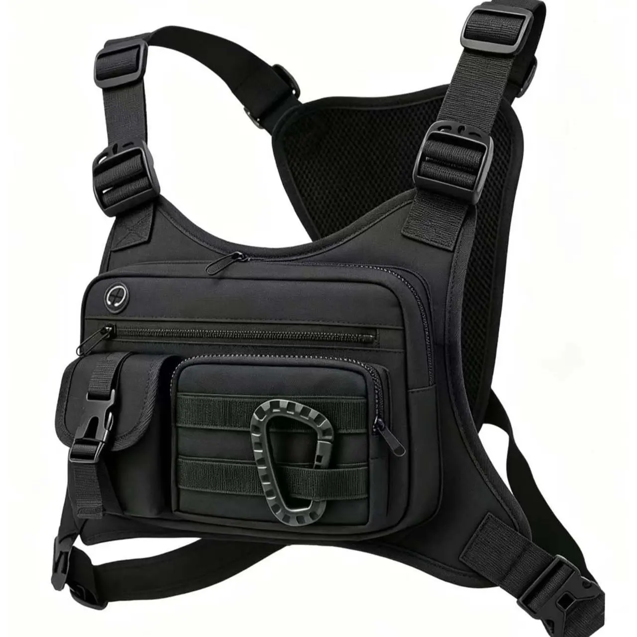 Adult Plain Nylon Chest Bag - Active All-Seasons Sports & Outdoor Gear with Lightweight Build, Front Pouch Access, Enhanced Functionality for Running, Hiking Adventures