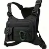 Outdoor Running Chest Bag, Nylon Sports Backpack, Men's Street Style, All Seasons, Universal Sports Type, Plain Surface Design, Active, Training, Accessories, Gear