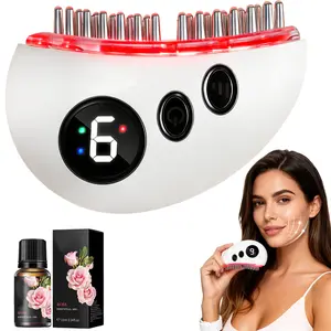 Electric Lymphatic Contour Face Brush with 9-Level Heating,Massage&Vibration,Scraping Massage Tool for Double Chin,Jawline,Puffiness and Facial Sculpting