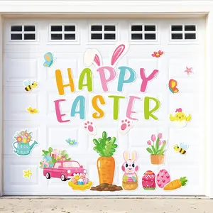34PCS Easter Magnets Garage Door Decorations - Magnetic Refrigerator Car Magnet Outdoor Holiday Decor Happy Easter