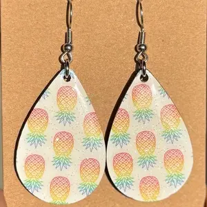 Rainbow Upside Down Pineapple Teardrop Earrings - Stylish Dangle Earrings for Swingers
