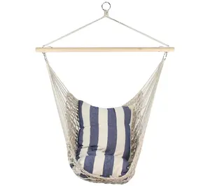 Northlight 46" White & Blue Striped Hammock Chair with Bar