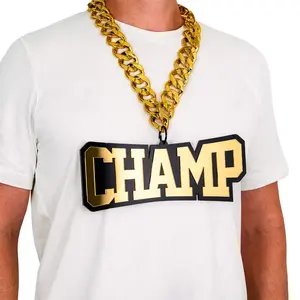Champ Black and Gold Acrylic Turnover Chain