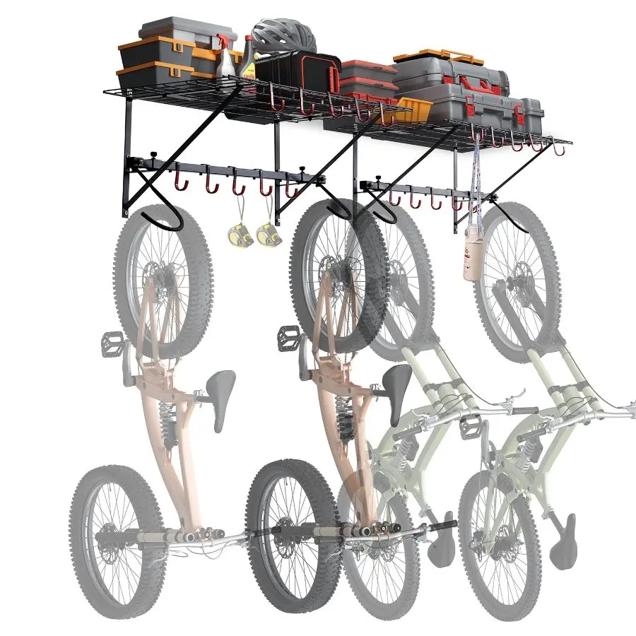 Summervibes VEVOR Bike Storage Rack, 4 Bike Racks, Wall Mount Bike ...