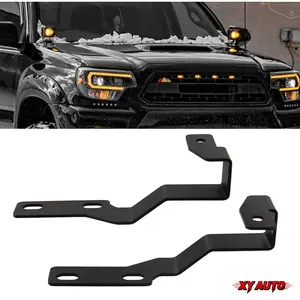 Hood Mount Ditch Hinge LED Light Brackets, Compatible with 2nd Gen Toyota Tacoma 2005-2015, for Auxiliary Offroad LED Pod Light and Work Light Installation