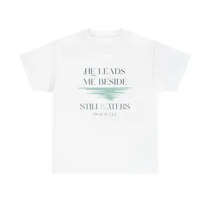 He Leads Me Unisex Cotton Tee