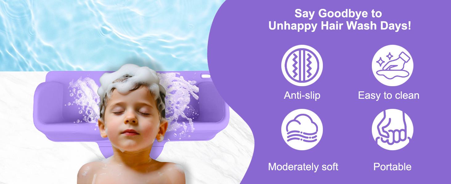 Shampoo Bowl, Hair Station for Kids and Elderly with Rinse Cup & Scalp Massager, Hair for Sink or at Home with Neck
