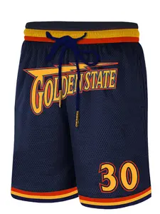 Men's Striped Trim Letter & Figure Patched Drawstring Waist Basketball Shorts, Loose Casual Breathable Comfortable Pocket Mesh Shorts for Daily Wear Athletic Shorts