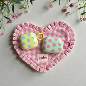 Simple Polka Dot Glossy Earphone Case with Ring Fit AirPods, Airpods max Case For Airpods / Airpods Pro / Airpods Max Cases Cute Gift Idea Unisex Airpod case