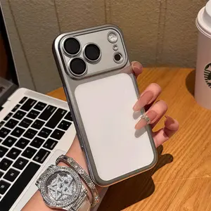 Electroplated frosted PC transparent phone case for iPhone 17 Pro Max Air Anti fall lens protection hard shell lightweight phone protective cover