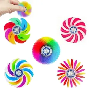 5 Piece Gyroscope Set, Mixed Colors and Patterns, Durable Plastic Stress Relief Toy, Anxiety Fidgets, Fidget Stress Reliever, Perfect for Birthday Party Gifts, Classroom Rewards, Holiday Presents