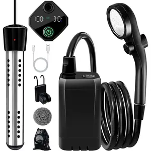 Portable Shower with Heater,   Portable Shower for Camping with 2000W Auto-Off Heater,Portable Heated Shower for Camping,Digital Power&Temperature Display for Hiking