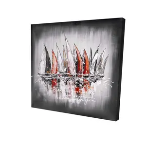 360 stand Modern Sailboats Art Print - 24x24 in Paint Splash Artwork, Artistic Adventure-Themed Home Decor Wall Decoration for Room & Home Supplies, Artistic Wall Arts, Boating-Themed Wall Arts