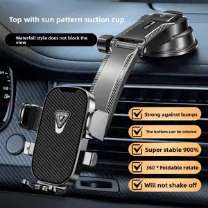 Smartphone Car Mount Holder, Sticky Gel Suction Cup Design, Single Hand Operation, Extensible Arm, 360 Degree Rotation, Easy Installation, Car Cellphone Mount