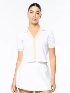 Idalia Cropped Polo- Brilliant White
