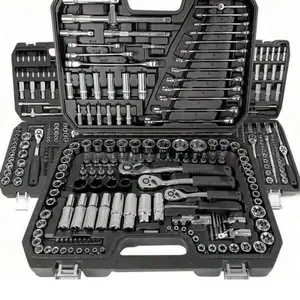 51/46pcs Comprehensive Mechanical Tool Set - 1/4", 3/8", 1/2" Deep And Standard Sockets, Ratchet Wrench Set, S2 And CR-V Sockets, Automotive Repair And Home Mechanic Kit, Including Combination Wrenches, Accessories And Storage Box