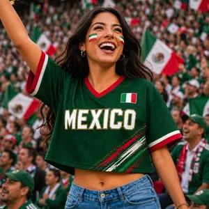 Mexico Football Croptop, Custom Soccer Jersey Shirt, Women Sports Crop Top, Game Day Fan Outfit gifts