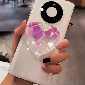 Faux Crystal Geometric Heart Phone Pop Holder
