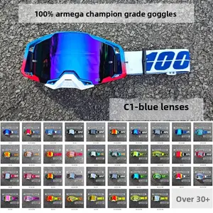 Outdoor 100% Off-Road Motorcycle Goggles, C1 Blue Lenses, Dustproof & Windproof, Polarized Sports Eyewear for Riding
