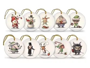 Naughty Wicked Christmas Character Ornaments (10 Pack)
