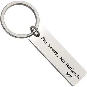 Funny  for Couples I'm Yours No Refunds  Engraved Initial Personalized  for Husband Boyfriend