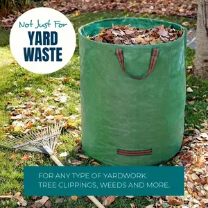 Large capacity outdoor garden garbage collection bag, suitable for lawn, swimming pool, yard, home, laundry and miscellaneous items, Portable Foldable PP waterproof woven waste collection bag