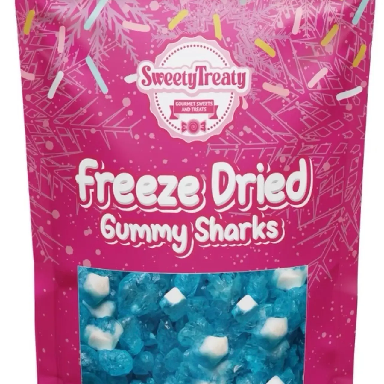 Freeze Dried Gummy Sharks Candy | Crunchy Viral Snack | SweetyTreatyCo Freeze Dried Gummy Sharks Candy | Crunchy Viral Snack | SweetyTreatyCo