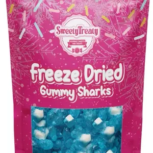 Freeze Dried Gummy Sharks Candy | Crunchy Viral Snack | SweetyTreatyCo
