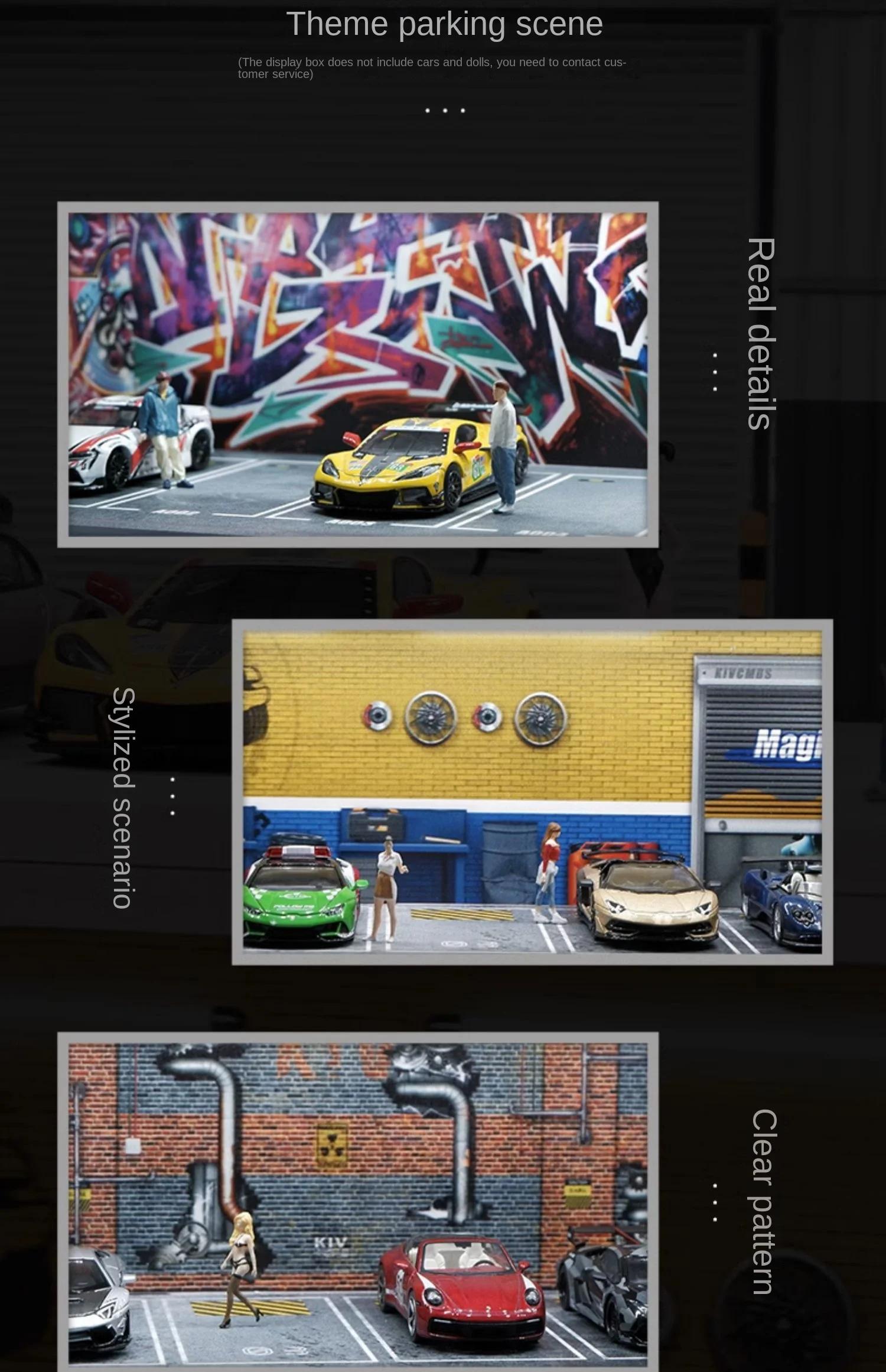 Collector 1/64 Garage Parking Lot Alloy Car Model Car Scene Storage Display Box Car Model Replica Collection Toys for Boys