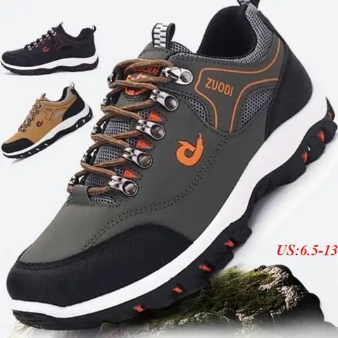 Male Oxfords - Outdoor Trail Hiking Running Shoes, Lightweight Waterproof Mesh Footwear with Rubber All-Weather Grip, Non-Slip Soles for Hiking Camping