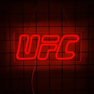 UFC Neon Sign, Led Wall Light, Ufc Logo Light Up Sign, Vibrant Glow, Boxing Gym Neon Decor, Fighting Sport Wall Art, Man Cave Ufc Neon Light for Home