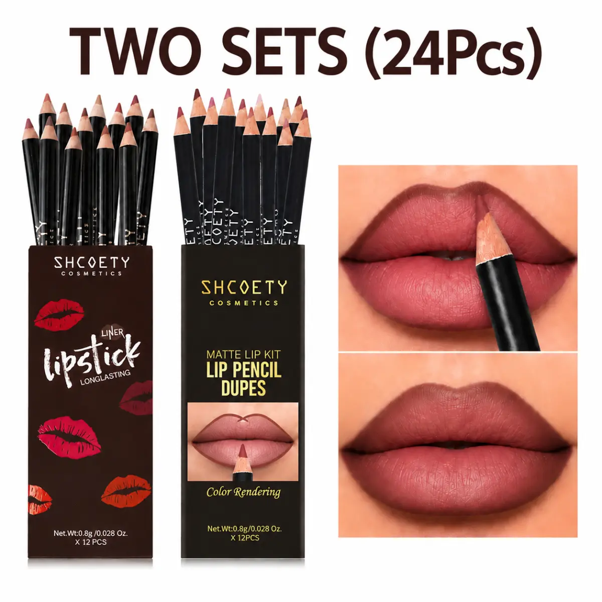 Lip Pencil Matte Lip Liner PencilSmooth Color Silklipstick Pen Durable PigmentLip MakeupCosmetics, Valentine's Day Gift,Makeup Products, Lip Stain,Lip Crayon