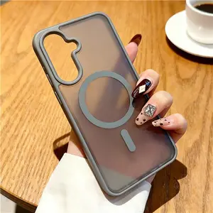 HAY MagSafe Matte Translucent Armor Shockproof Case for Samsung Galaxy S26 S25 S24 S23 Ultra Plus FE Edge A14 A15 A16 A17 A26 A35 A36 A54 A55 A56 Wireless Charge Phone Case Cover For Samsung