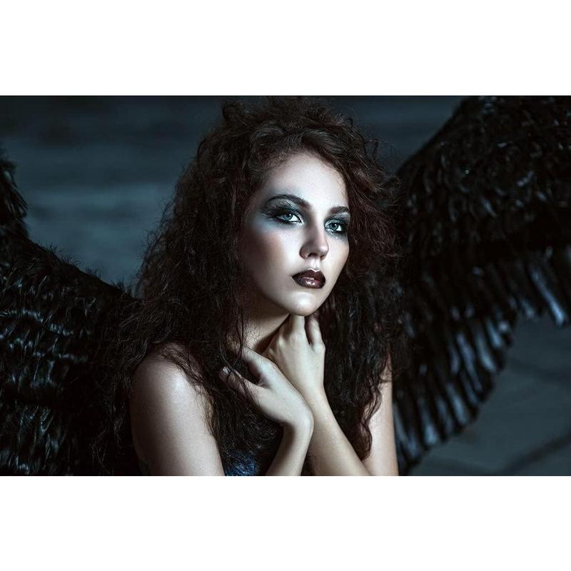 Angel Wings and Halo Headband Kids Girls, White Black Feather Wings for Children Adult