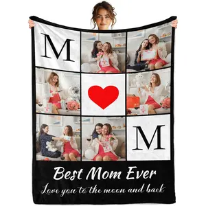Custom Personalized Photo Blanket, Mothers Day Birthday Gifts Ideas for Mom from Kids, Thoughtful Gift for Wife from Husband, Mothers Day Gifts Ideas summervibes