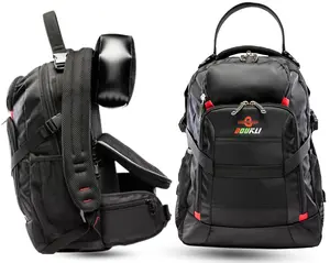 Large Heavy Duty Laptop Travel Backpack for Men and Women Bulit-in 1 Travel Neck Pillow - Airline Approved 18 inch Laptop Backpack - Ballistic Backpack Nylon Water Resistant and USB Port (No Battery)